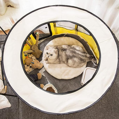Pet with Door  Roof for Small Dogs Exercise Pen for Cat Delivery Room for Indoor Cats and Other Small
