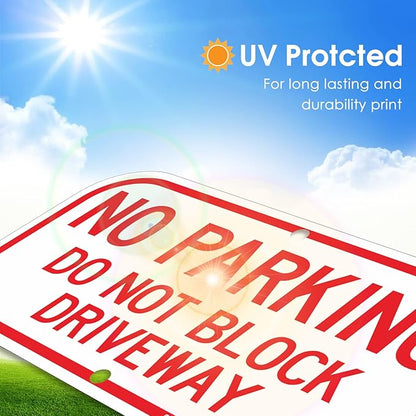 2 Pack No Parking Sign, Do Not Block Driveway Sign, Rust Free .40 Aluminum 12 x 6 Inches, UV Protected, Weather Resistant, Waterproof, Durable Ink?Easy to Mount