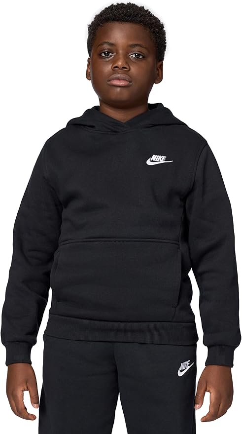 Lightweight, brushed-soft fleece hoodie keeps kids warm and comfortable with a large front pocket for storage. Check it out on - you won't regret it!