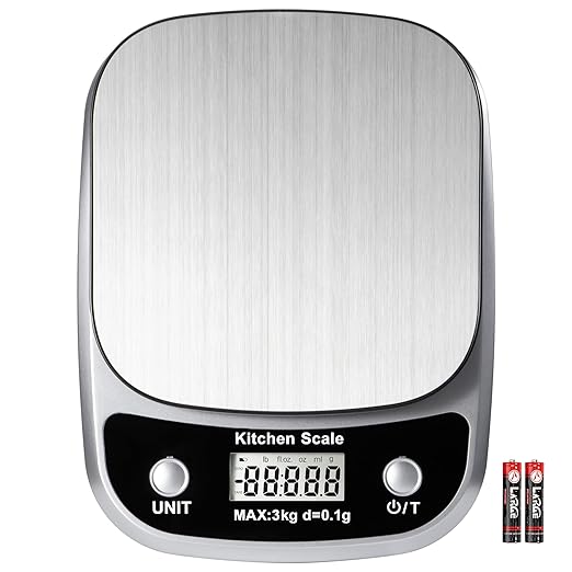 Food Kitchen Scale Digital Weight Grams and Oz,Professional Small Digital Kitchen Food Scales 3kg0.1g for Weight Loss