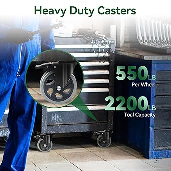 5 Inch Caster Wheels, Casters Set of 4 Heavy Duty, BZOLIHEU Locking Casters, Silent Top Plate Swivel Caster with Brake, Grey Polyurethane Castor Wheels for Furniture and Workbench Cart