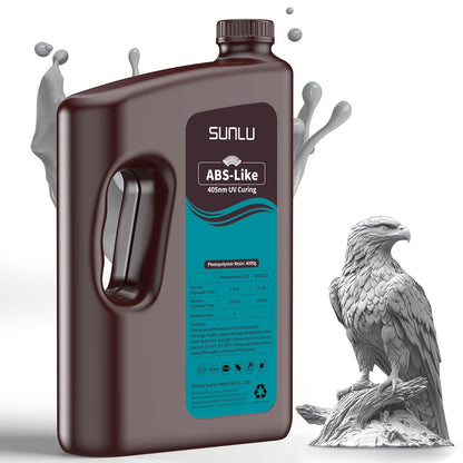 SUNLU 4000G ABS-Like 3D Printer Resin, 405nm UV Curing Photopolymer Rapid 3D Resin for 2K 4K 6K 8K LCD/DLP/SLA 3D Printers, Non-Brittle & High Precision & Low Shrinkage, Grey 4KG