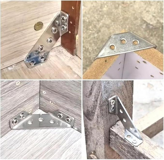 20 Pcs Stainless Steel Furniture Corner Connector, Angle Joint Fastener, Cabinet Shelf Corner Brace for Home Improvement