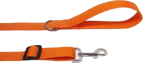 6FT 10FT Adjustable Dog Leash, Nylon Dog Leashes for Medium Large Dogs (6FT, Orange)
