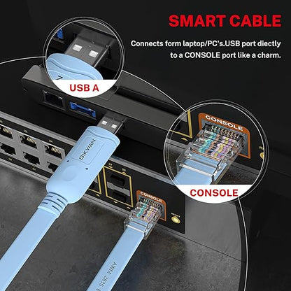 Console Cable RJ45 to USB, Console Cable?USB Console Cable with FT232 Chip Compatible with Cisco,HP,NETGEAR,Huawei,Routers/Switches for Laptop in Linux,Windows, Mac