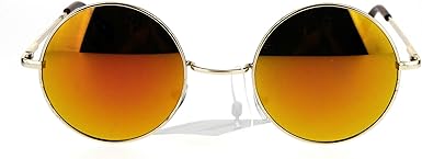 SA106 Reflective Color Mirrored Hippie Groove Round Circle Lens Retro Sunglasses