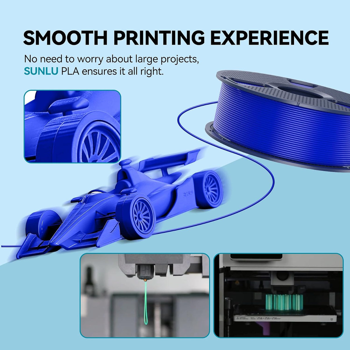 3D Printer Filament PLA Filament 1.75mm, Neatly Wound 3D Printing Filament 1.75mm, Dimensional Accuracy +/- 0.02 mm, Fit Most FDM 3D Printers, 1kg Spool (2.2lbs), Transparent purple
