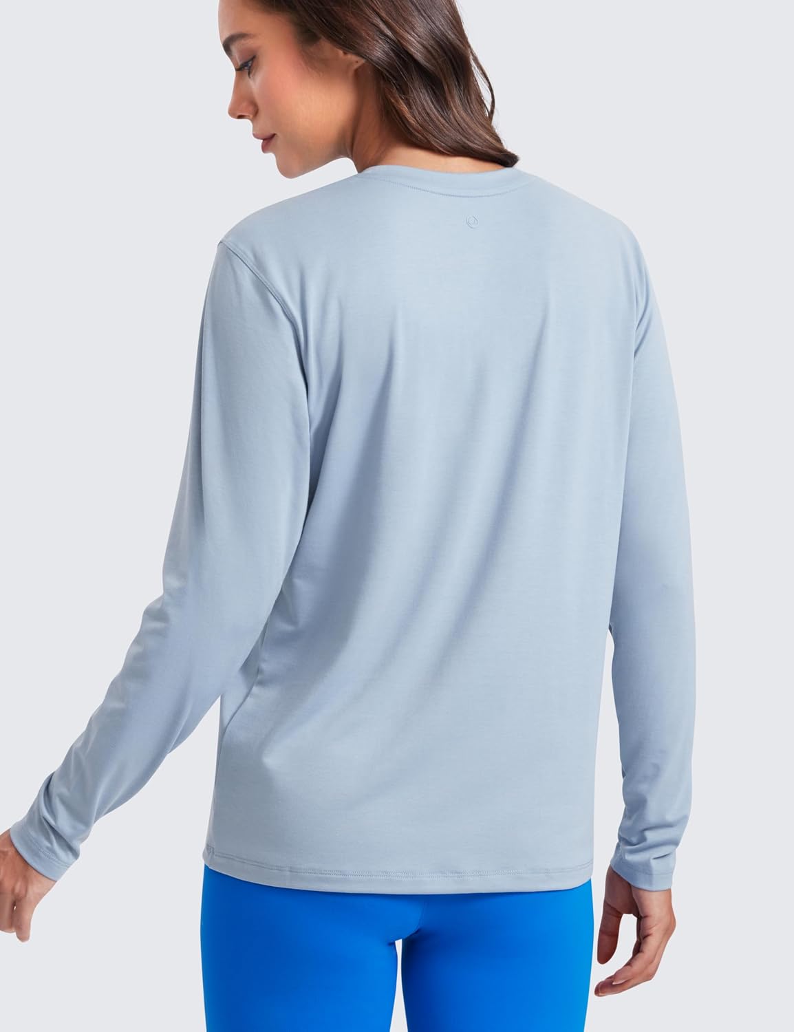CRZ YOGA Womens Long Sleeve Tops High Crew Neck Casual Fall Shirts Basic Quick Dry Workout Athletic T-Shirt