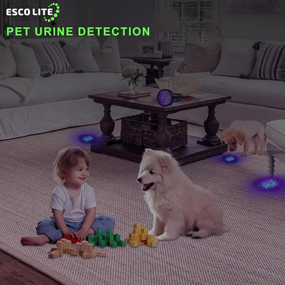 ESCO LITE Escolite UV Flashlight Black Light, 51 LED 395 nM Ultraviolet Blacklight Detector for Dog Urine, Pet Stains and Bed Bug