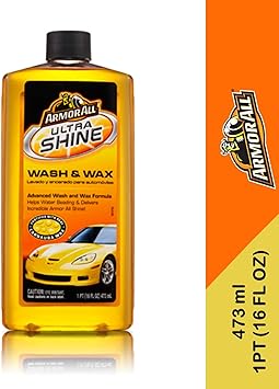 Ultra Shine Car Wash and Wax by Armor All, Car Wax and Cleaner for Cars, Trucks and Motorcycles, 16 Fl Oz
