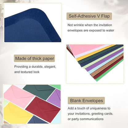 uxcell 50 Pcs Invitation Envelopes, 6 x 4 Inch Self-Adhesive Greeting Card Envelopes with Gummed Seal for Greeting Card, Wedding Invitations, Parties, Letter Mailing (Dark Blue)