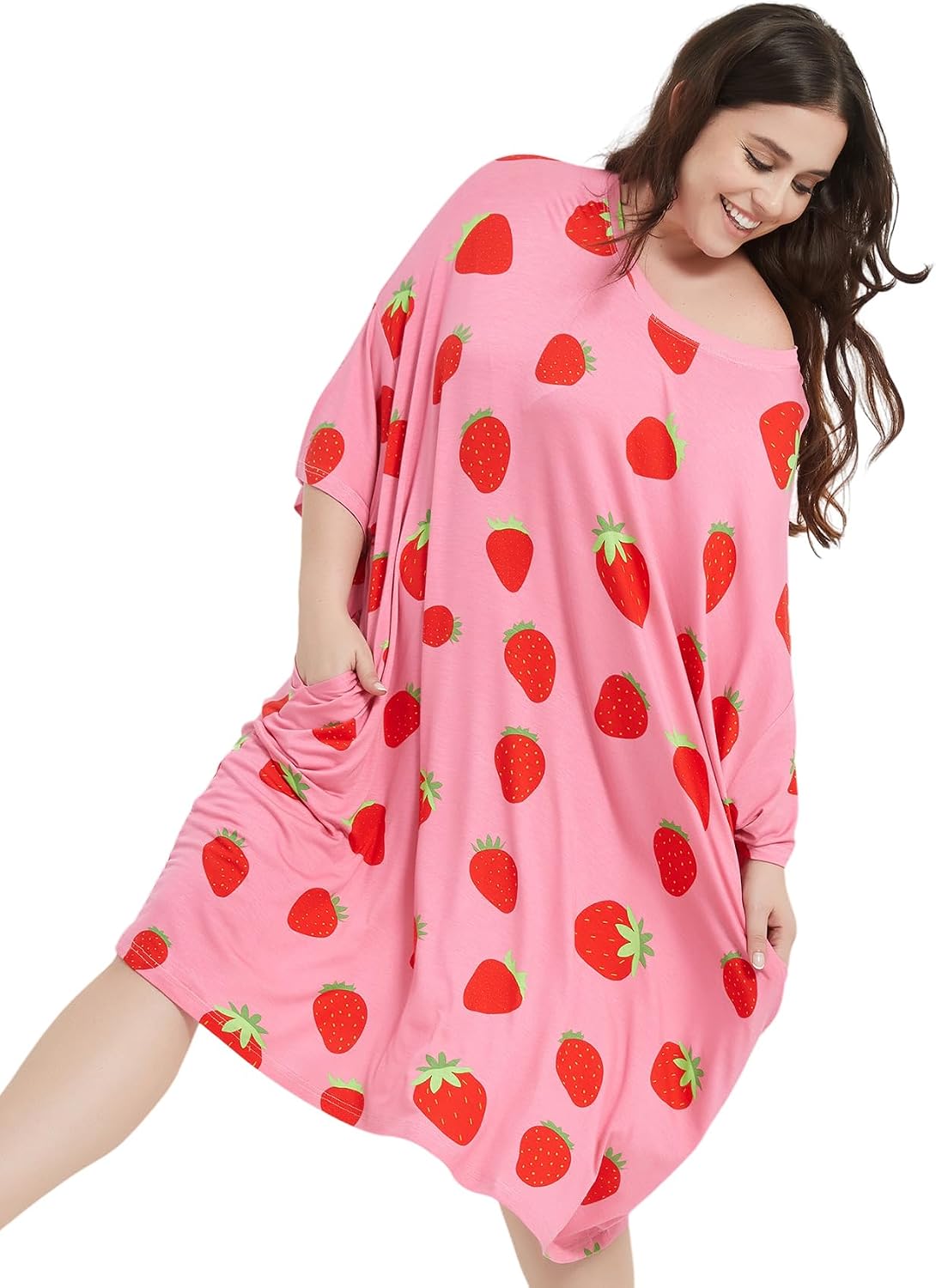 Soft, cozy plus-size nightgowns with roomy sizing, pockets, and flattering knee-length design for lounging and sleeping.