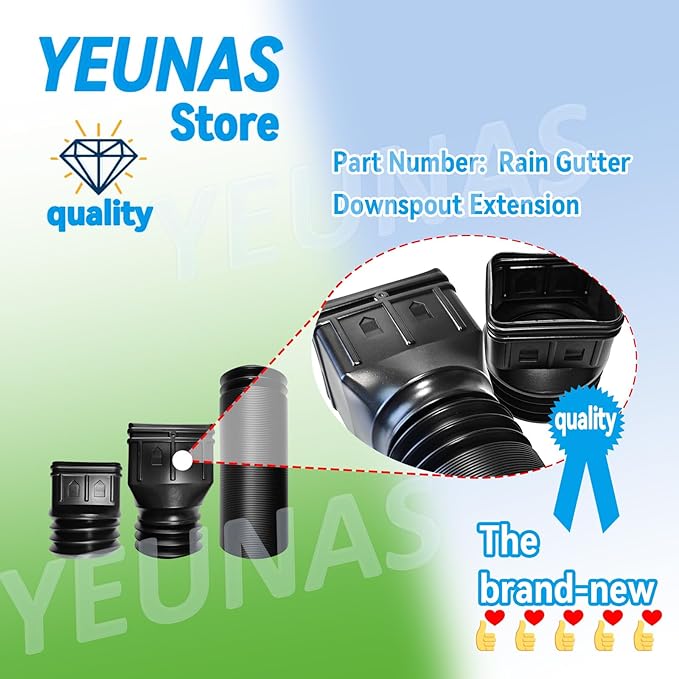 Rain Gutter Downspout Extension, Drain Downspout Extender, Downspout Drain Linker, Gutter Connector Rain Drain, Expandable from 21 to 60 Inches (2 Pack)