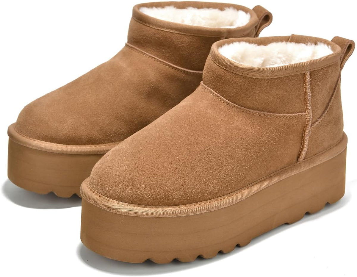 Project Cloud 100% Genuine Leather Ankle Boots for Women - Anti-Slip Memory Foam Insole Womens Boots - Lightweight Winter Womens Shoes, Ankle Booties for Women (Huggy)