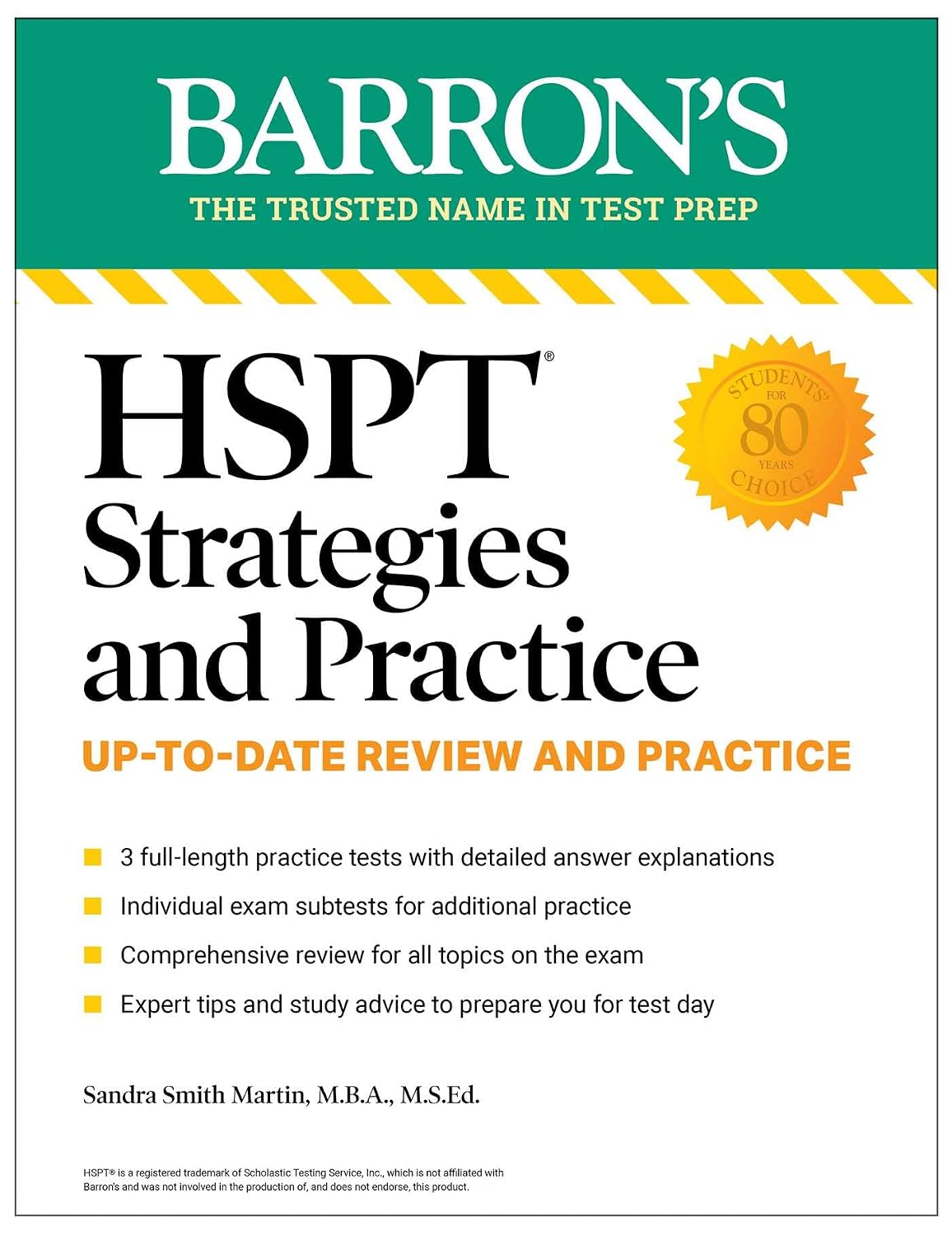Barron's HSPT Strategies and Practice book is the only prep resource you need to ace the High School Placement Test.