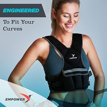 Empower Weighted Vest for Women - Ideal Body Vest for Adding Resistance Intensity to Workouts -Fixed 8lbs or Adjustable 10 to 16lbs