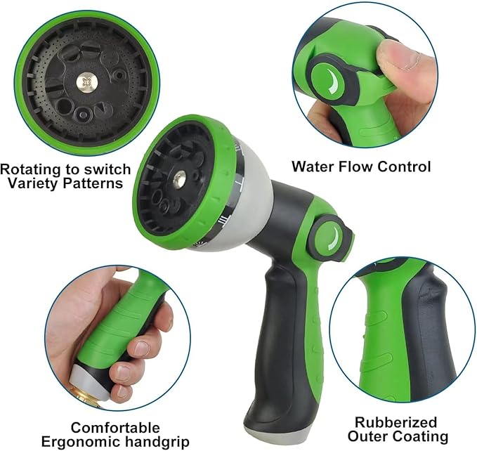 75Ft Metal Garden Hose durable stainless steel Water Hose, flexible, lightweight hose is resistant to kinks and tangles.With 10-way nozzle, strong 34 metal fittings, and a Stop Valve.