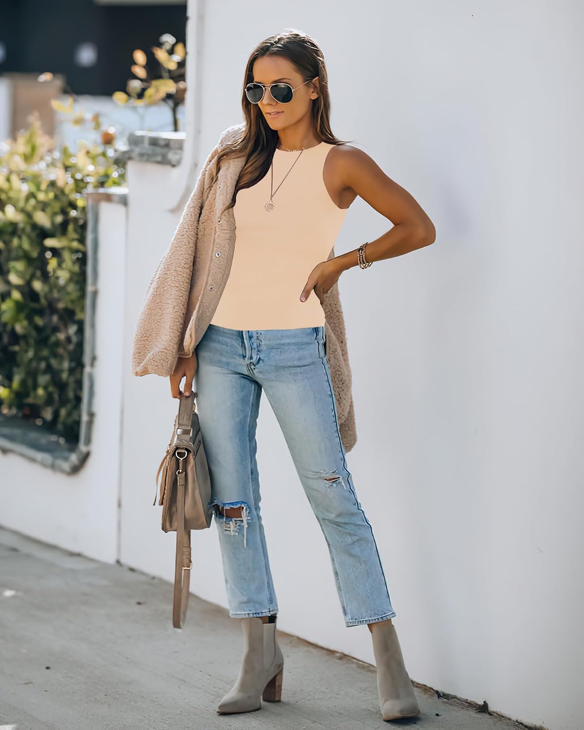 Womens Halter Tops Summer Sleeveless Shirts Sexy High Neck Fitted Tops Racer Back Tank Tops Blouses
