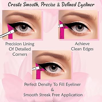 Eyeliner Stencils Pencil Liquid Waterproof Tool For Liner Makeup Brush Pen Stamp Thin Sharpener Cat Eyes Small Angled Wing Tip  Real Beginners Techniques Eye Shadow Lines Gel Eyebrow Pomade Black