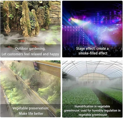 Hyuduo 12 silent heads, IP67 waterproof ultrasonic nebulizer for water pond, DC45-48V, for indoor and outdoor landscapes, 4.9 ft cable