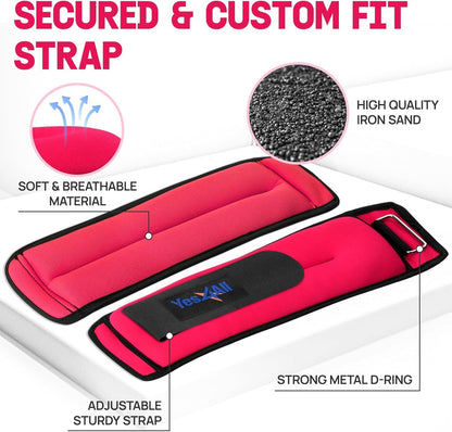 Yes4All Adjustable Wrist & Ankle Weights, Pair