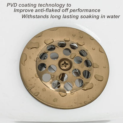 Champagne Bronze Trip Lever Tub Trim Kit Set with Trip Lever Overflow Face Plate, No Putty Gasket, Trip Lever Bathtub Drain with Strainer, Overflow and Matching Screws, No Putty Installation Artiwell