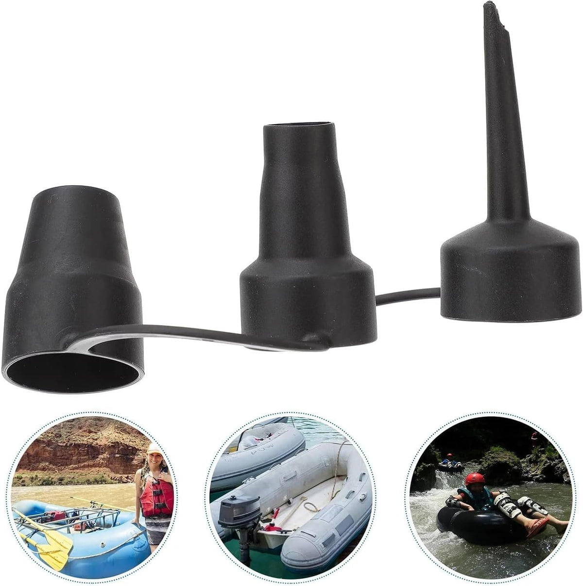 3 Sizes Black Air Pump Replacement, Plastic Pump Nozzles,Inflatable Pump Nozzles Head,Air Pump Inflator Adaptor Accessory for Partial Air Bed,Air Mattress Air Mattresses and Accessories (73494)