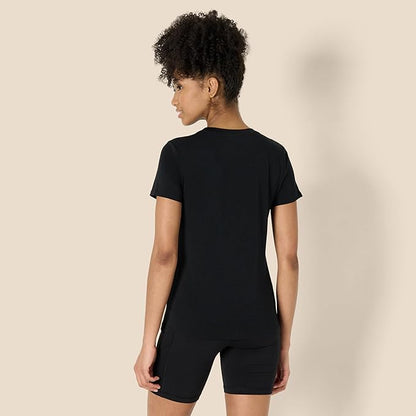 Essentials Women's Active Soft Cotton Regular Fit Crewneck Short Sleeve Lightweight Yoga Workout T-Shirt