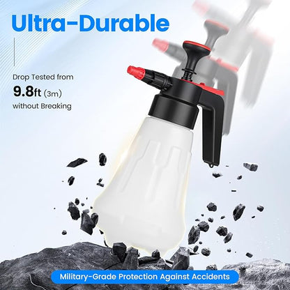 Awakening 1.5L Pump Foam Sprayer, 50oz Car Wash Foam Sprayer,0.26Gal Foaming Spraye Bottle with 2 Adjustable Nozzles, Durable Tank, Visible Scale, Suitable for Car Washing and Lawn&Garden Care