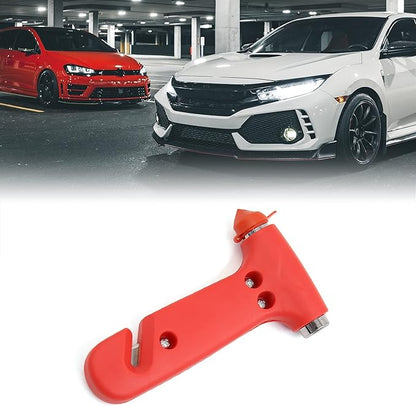 uxcell Red Plastic Shell Emergency Glass Window Breaking Hammer Breaker Escape Tool for Auto Car