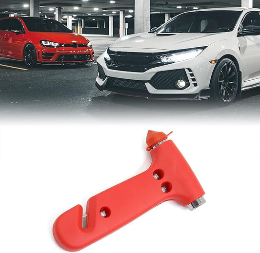 uxcell Red Plastic Shell Emergency Glass Window Breaking Hammer Breaker Escape Tool for Auto Car
