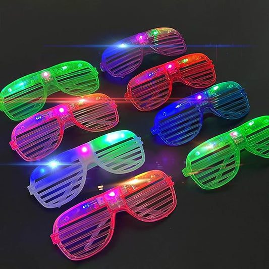 10Pcs/pack LED Shutter Glasses LED Glowing Sunglasses For Adults Teens Kids Party Birthday Decoration