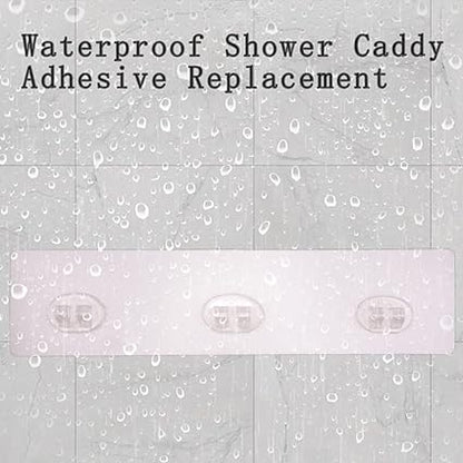 4 Pack Shower Caddy Adhesive for Replacement, Strong Transparent Adhesive for Shower Caddy Sticky Pads, No Drilling for Corner Shelf Basket, Bathroom Storage Shelves, Kitchen Racks and Soap Holder