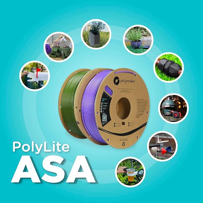 Polymaker ASA Filament 1.75mm Dark Grey, 1kg ASA 3D Printing Filament, Heat  Weather Resistant - ASA 3D Printer Filament Perfect for Printing Outdoor Functional Parts