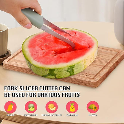Watermelon cutter, watermelon cutter, 3 in 1 watermelon cutter, stainless steel watermelon paddle cutting tool, melon cutter knife, portability fruit fork for