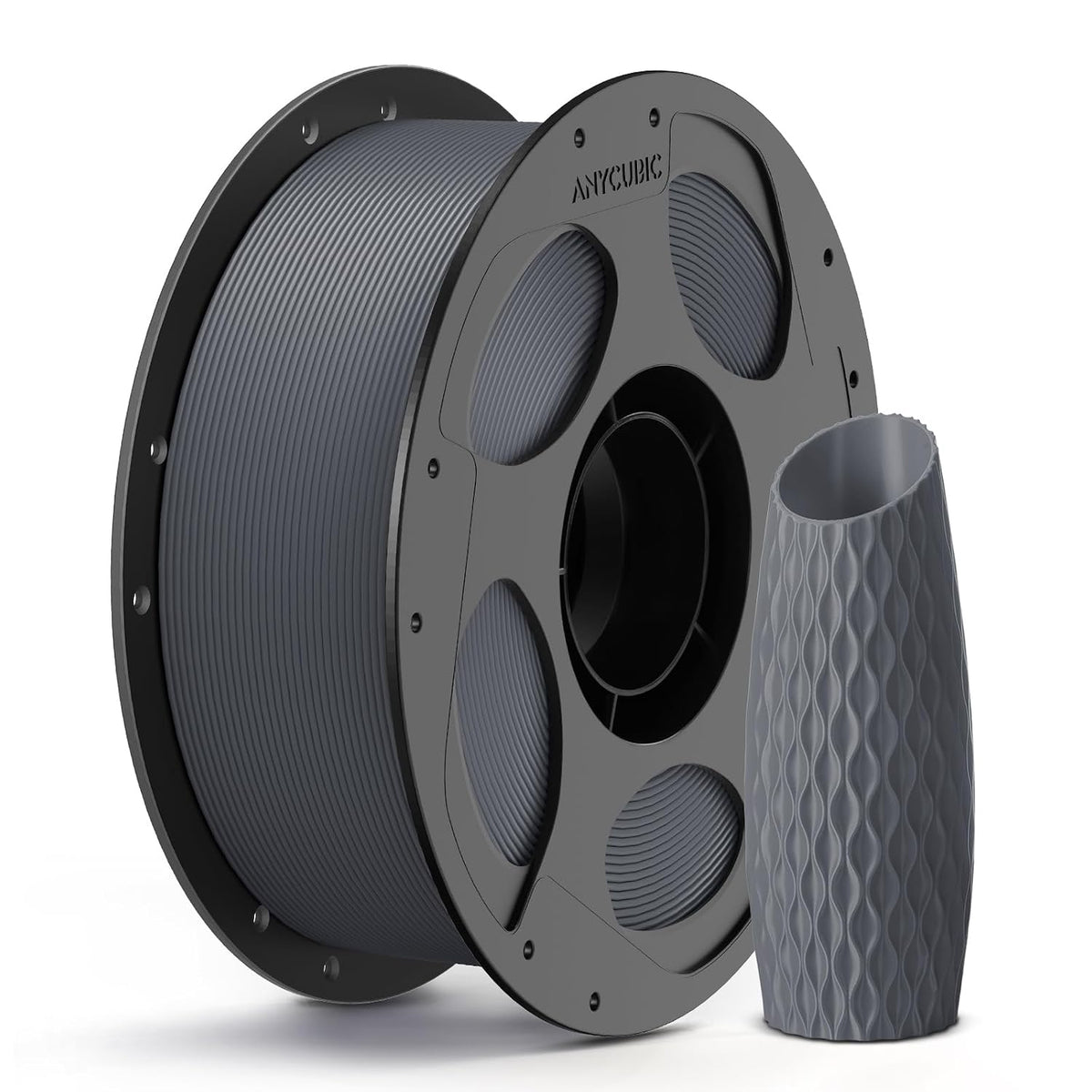 ANYCUBIC PLA 3D Printer Filament, 3D Printing PLA Filament 1.75mm Dimensional Accuracy +/- 0.02mm, 1KG Spool (2.2 lbs), Texture Grey