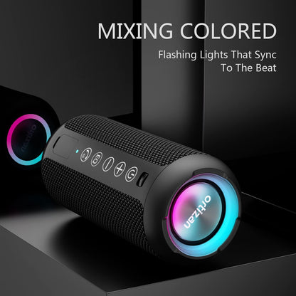 Ortizan speaker delivers 24W of rich, distortion-free sound with deep bass and colorful LED light show for amazing party atmosphere.