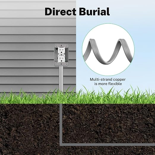 12/2 UF Wire Outdoor Direct Burial Stranded Copper Cable 100ft