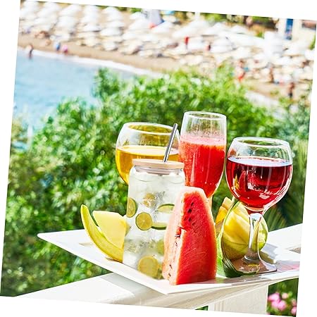 1set Glass Cup with Bamboo Lid and Stainless Steel Straw Design Tumbler for Juice Milk for Home Cafes and Parties