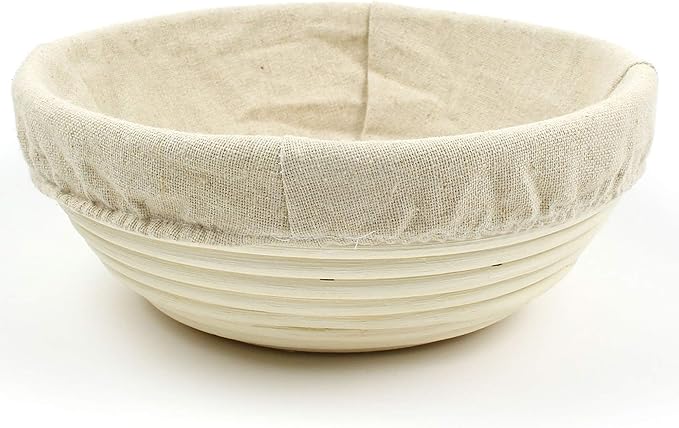 Banneton Bread Proofing Basket Sourdough Proofing Basket for Beginner  Professional Bakers, Handwoven Rattan Cane Bread Maker with Linen for Artisan Breads, 10 x 3.5 In, 2-Pound Round Brotform