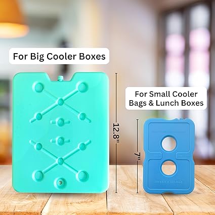 GURIN Reusable Ice Packs for Lunch BoxCoolers, Bag, or Backpack Coolers - Cold Up to 8-12 Hours Long Lasting for Camping Picnic, Outdoor Activities, Food Delivery