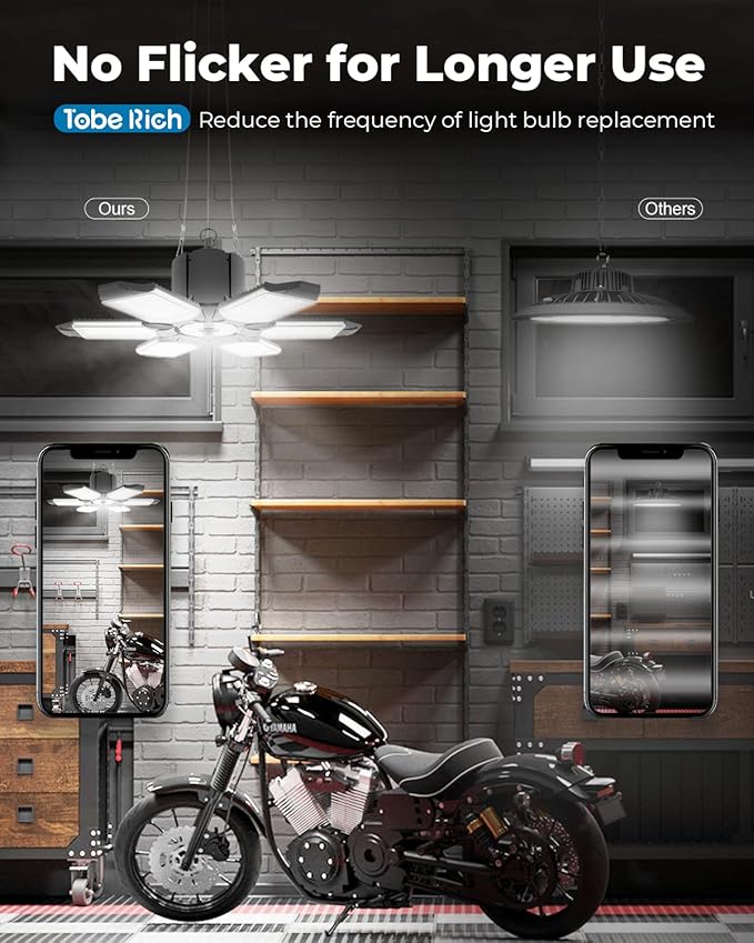 Plug in Garage Light, 200W 20000LM Linkable LED Shop Light w/Pull String(ON/Off), Garage Ceiling Light w/ 9.84ft Power Cord, 6500K LED Lights for Garage, Workshop, Warehouse, Barn, Attic
