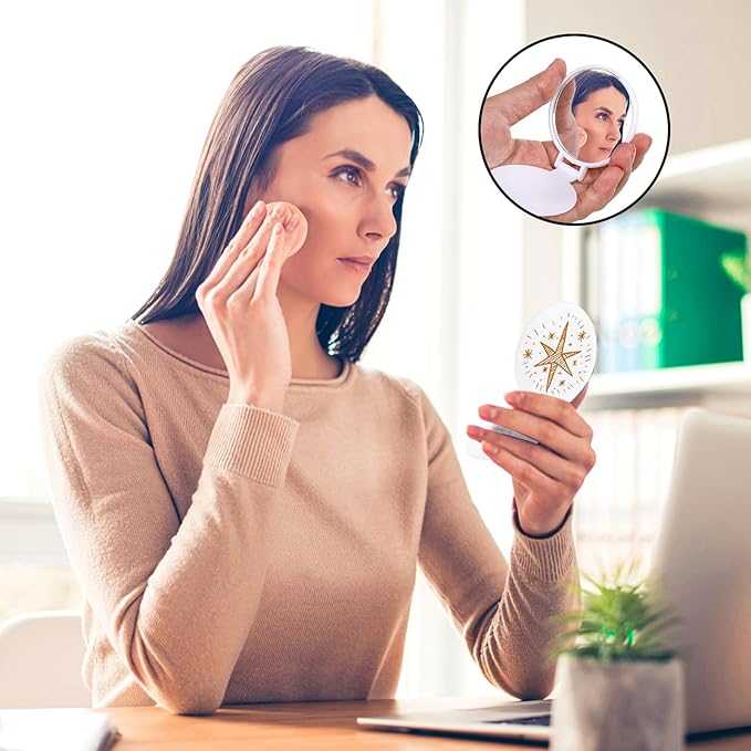 ZOOFOX 50 Pieces Compact Mirror Bulk, Round Makeup Mirror for Purse, Mini Folding Mirror for Women Girls Travel Daily Use