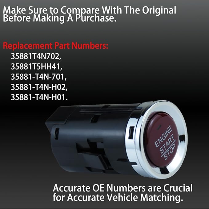 35881-T4N-702 35881-T5H-H41 Ignition Starter Switch for Honda HR-V FIT City 2015 2016 2017 2018 2019 35881-T4N-701 35881-T4N-H01 35881-T4N-H02 Key Start Stop Push Button One-Button Switch