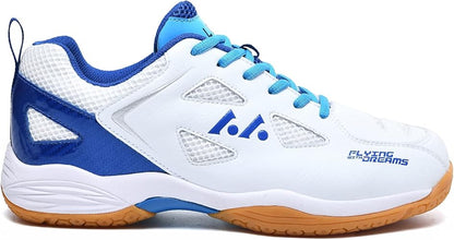 Men's Light 22 Lightweight Cushioning Pickleball Court Shoes (White/Blue, 8.5)