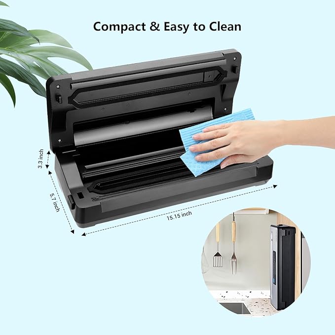 INKBIRD Vacuum Sealer Machine, Food Vacuum Sealers with Roll Storage, MoistDryPulseSealCanister 5-Food Modes with External Vacuum System, Food Vacuum Sealing Machine with Kits, 11.8'' Cutter
