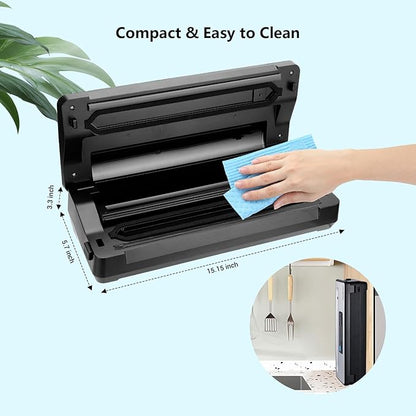 INKBIRD Vacuum Sealer Machine, Food Vacuum Sealers with Roll Storage, MoistDryPulseSealCanister 5-Food Modes with External Vacuum System, Food Vacuum Sealing Machine with Kits, 11.8'' Cutter