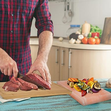 Himalayan Salt Block Cooking Plate Safe  Easy Salt Slab and Grilling Stone, 12"x8"x1.5"
