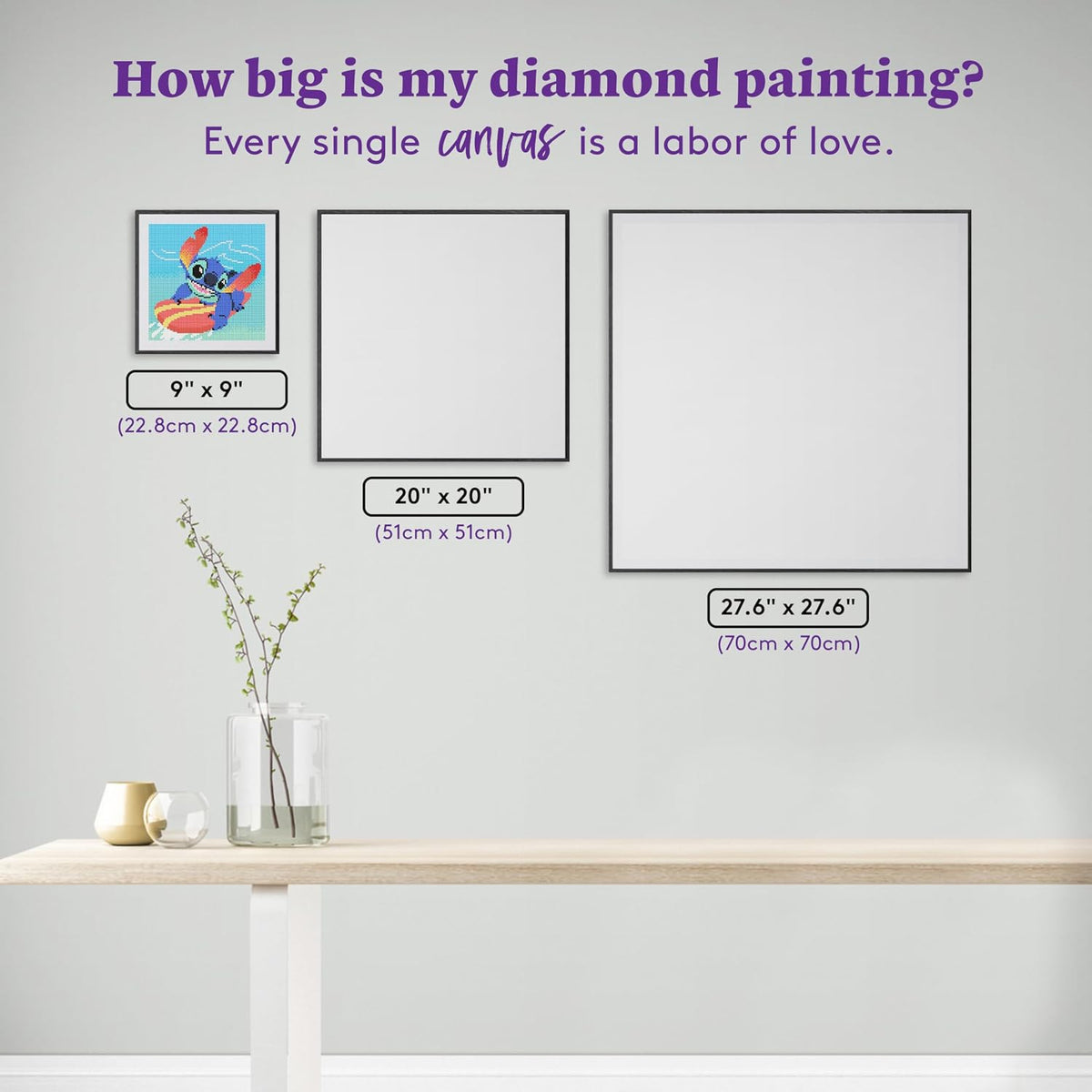 DIAMOND ART CLUB Anna Diamond Painting Kit, Fun DIY Crafts for Adults, Round Diamond Art Canvas, 13" x 17" (33 cm x 44 cm)