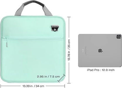 MoKo Zipper Binder, 2 Inch 3 Ring Binder with Zipper,500 Sheets Capacity Zipper Binder with Shoulder Strap & Handle,Multi-Pocket Zipper Binder Organizer for Middle School, Mint Green